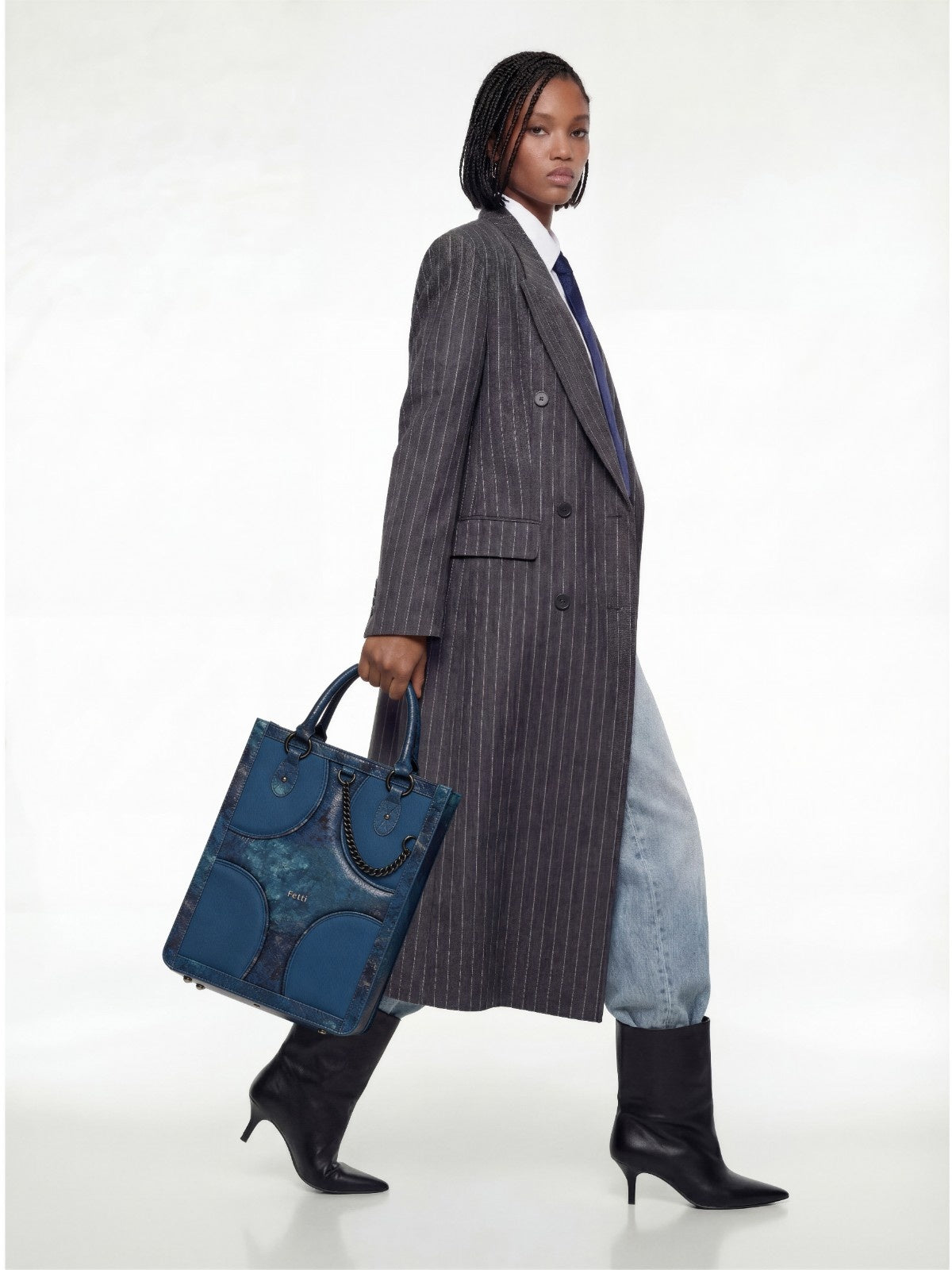 Muddled Shopper Tote/ Backpack - Cracked Indigo