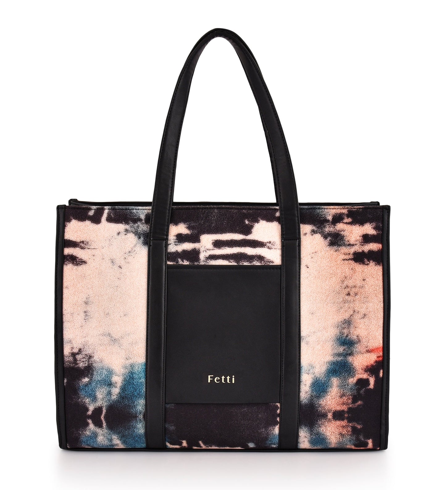 Elegant Tie-Dye Office Tote - Black