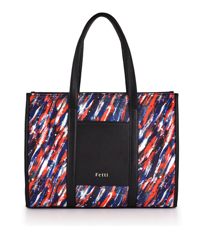 Statement Office Tote Bag Red Strokes