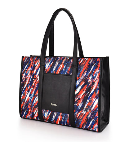 Statement Office Tote Bag Red Strokes