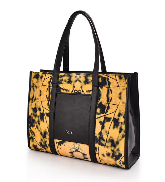 Statement Office Tote Bag Painted Yellow