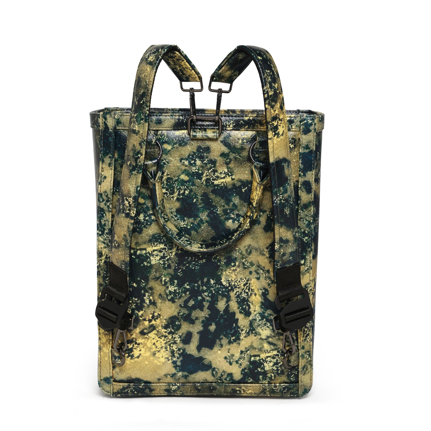 Muddled Shopper Tote/ Backpack- Oxidized olive
