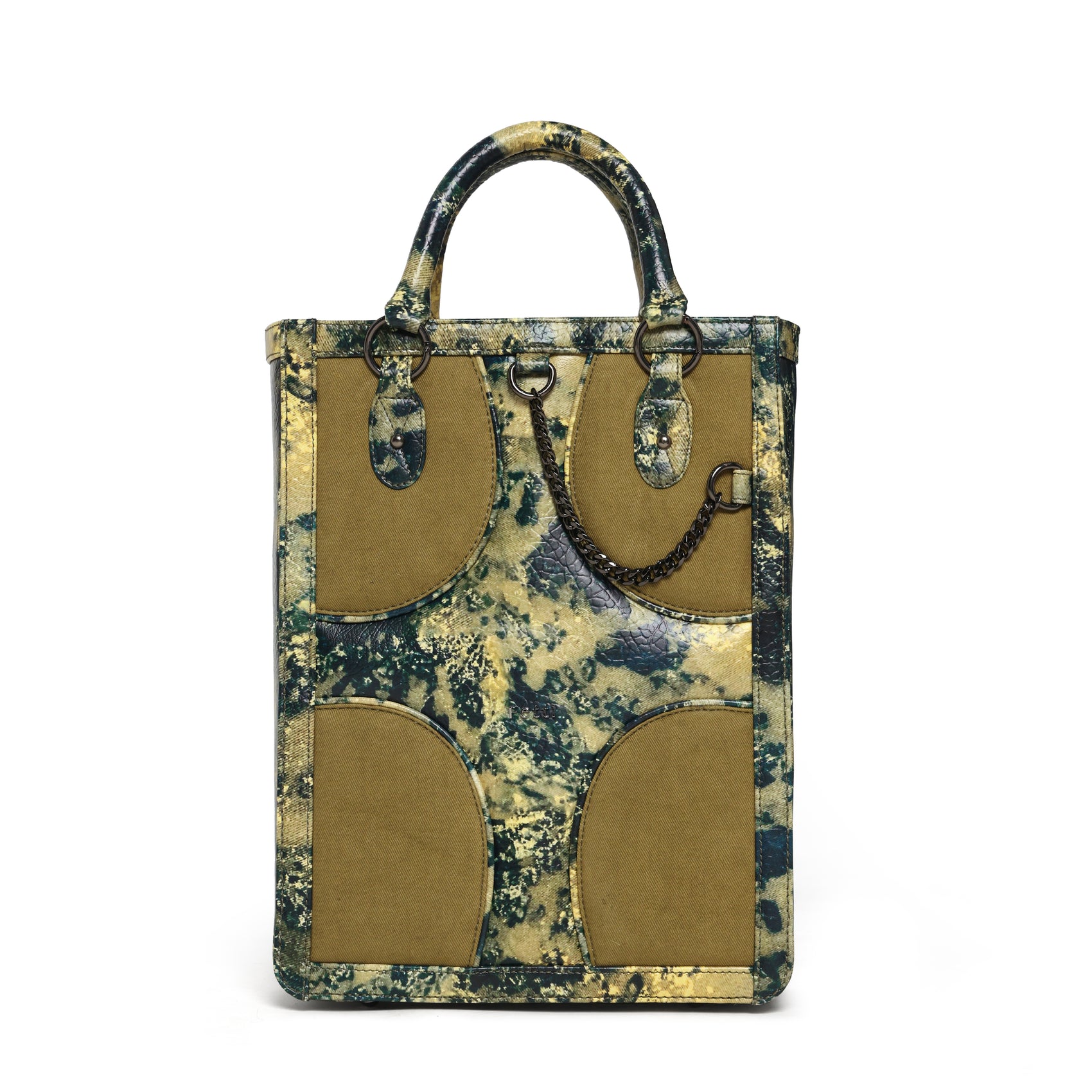 Muddled Shopper Tote/ Backpack- Oxidized olive