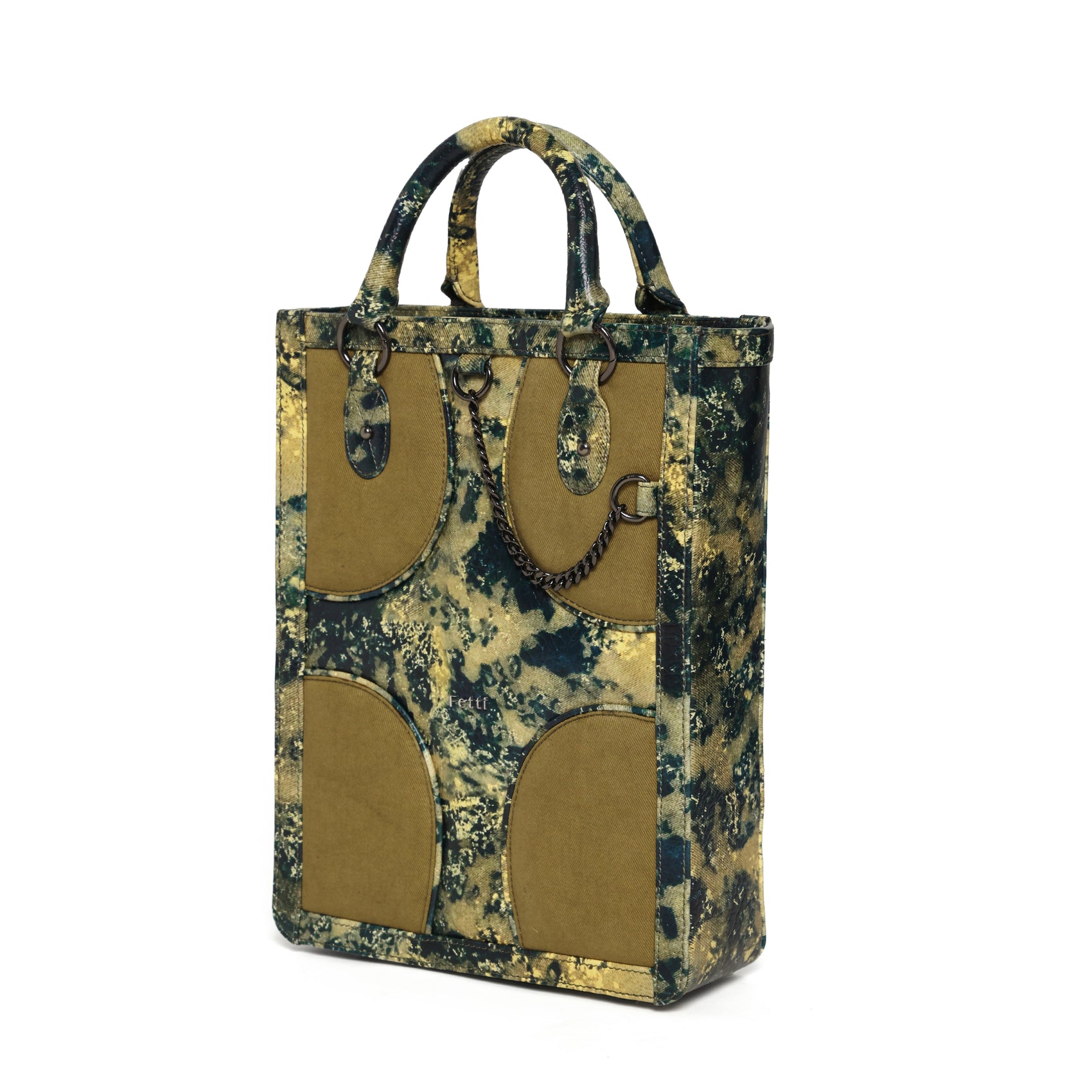 Muddled Shopper Tote/ Backpack- Oxidized olive