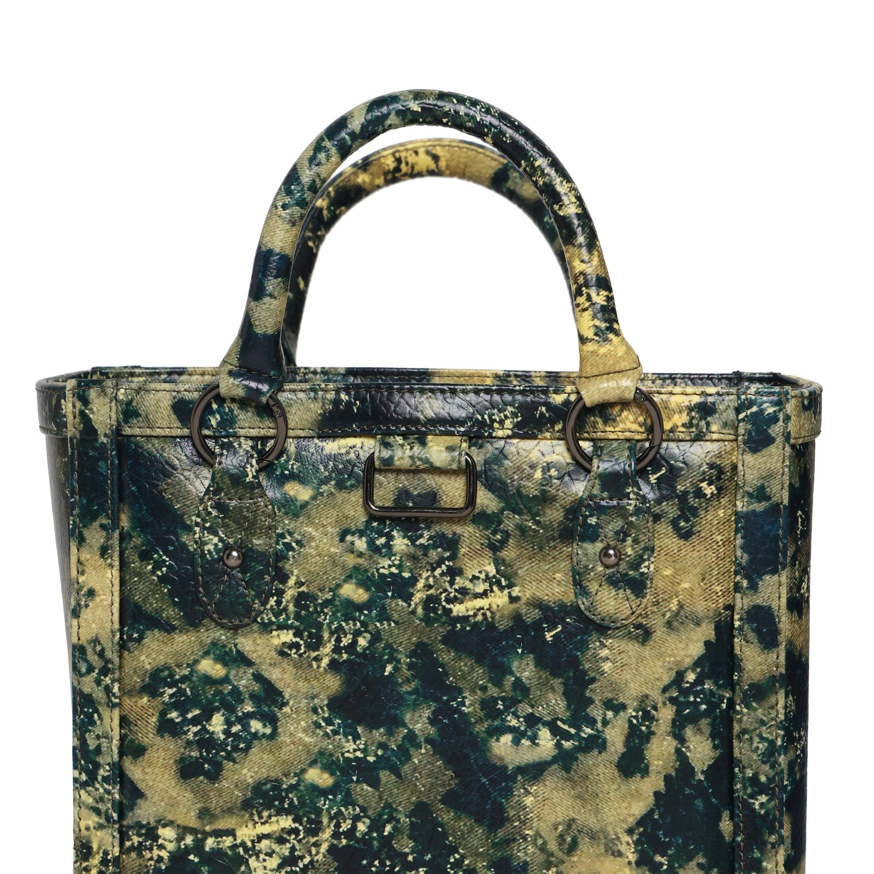 Muddled Shopper Tote/ Backpack- Oxidized olive