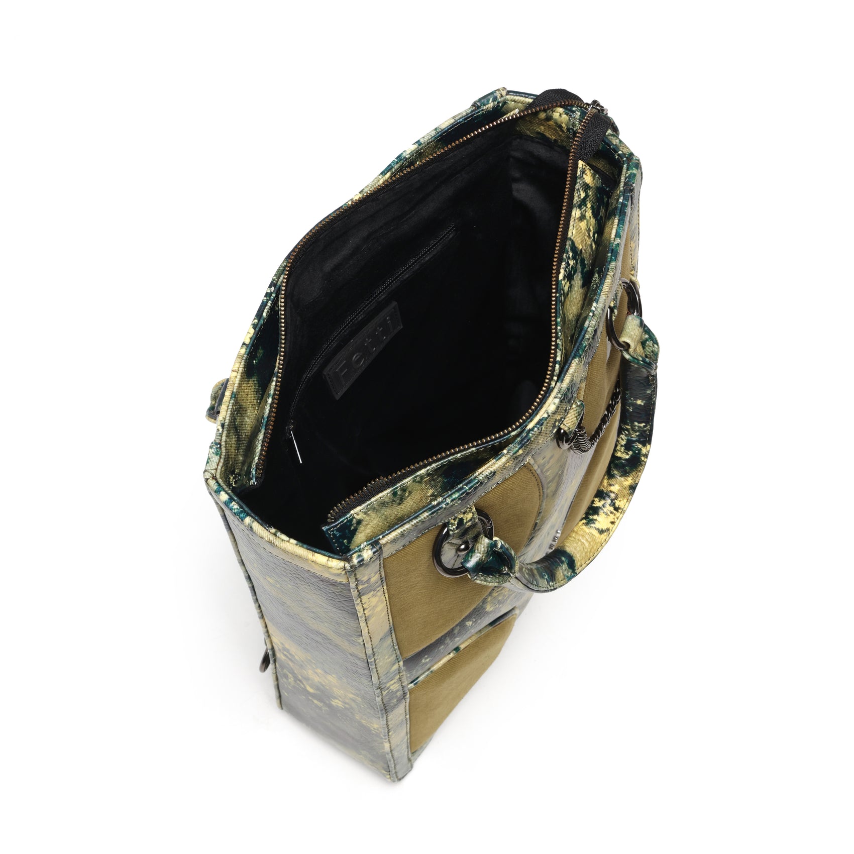 Muddled Shopper Tote/ Backpack- Oxidized olive