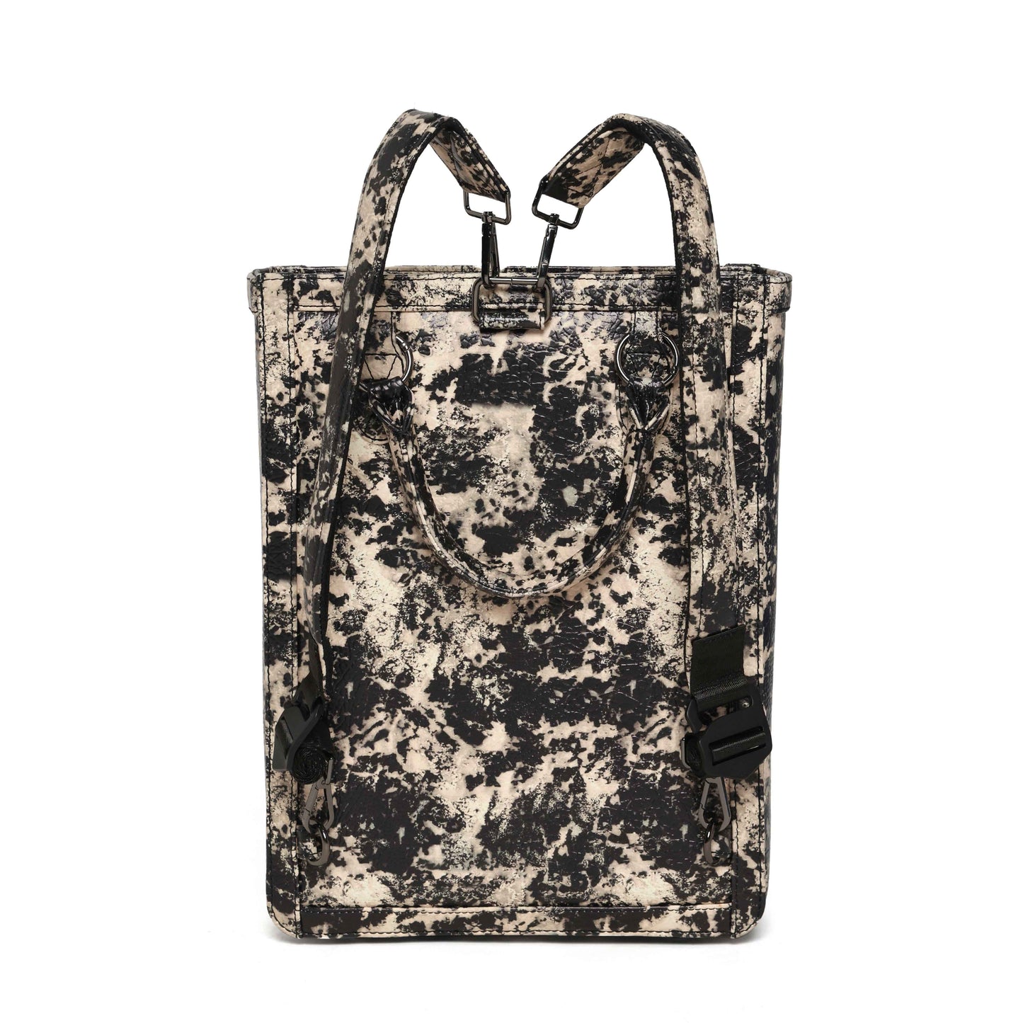 Muddled Shopper Tote cum backpack- Oxidized olive