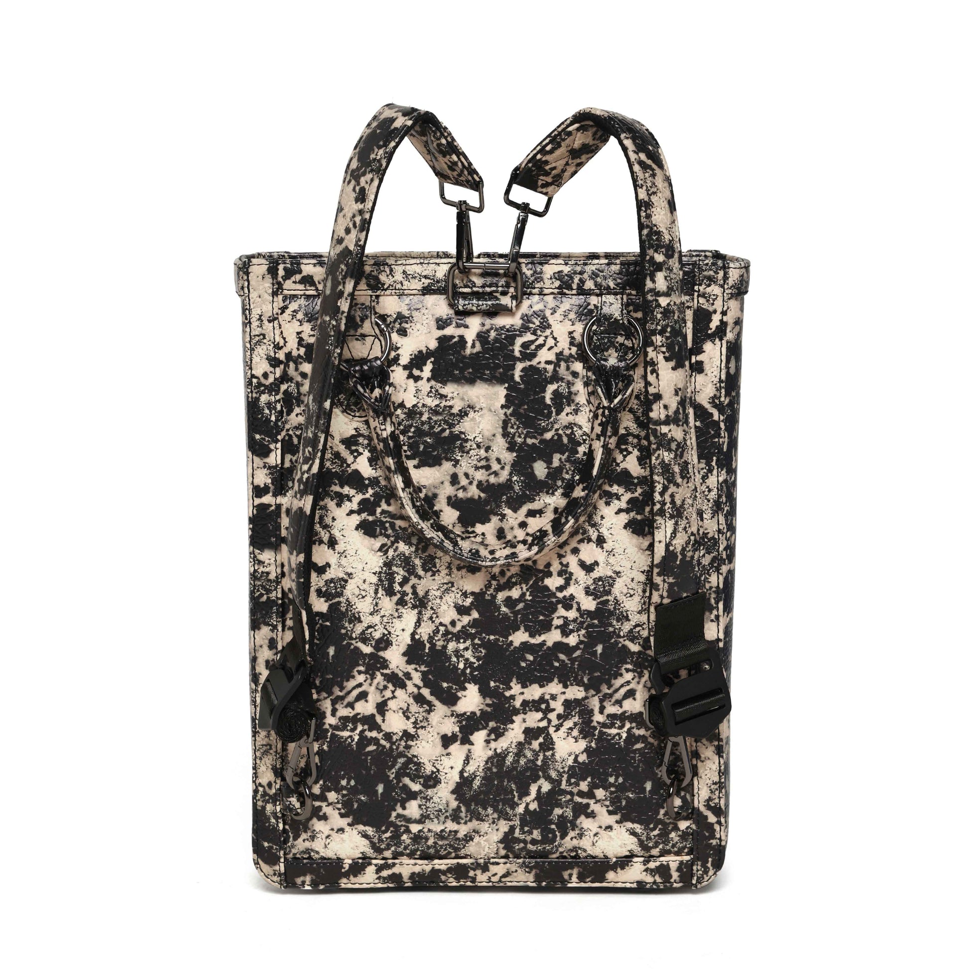 Muddled Shopper Tote cum backpack- Oxidized olive