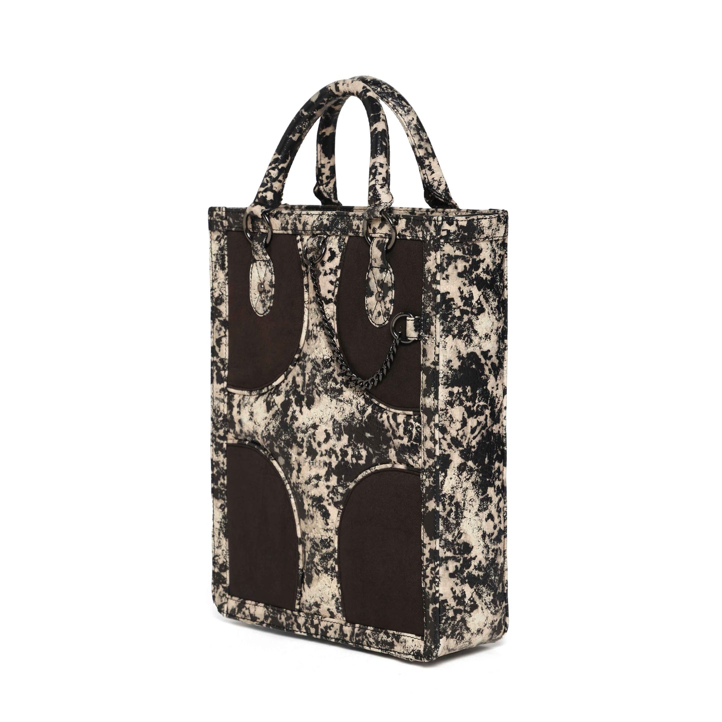 Muddled Shopper Tote cum backpack- Oxidized olive