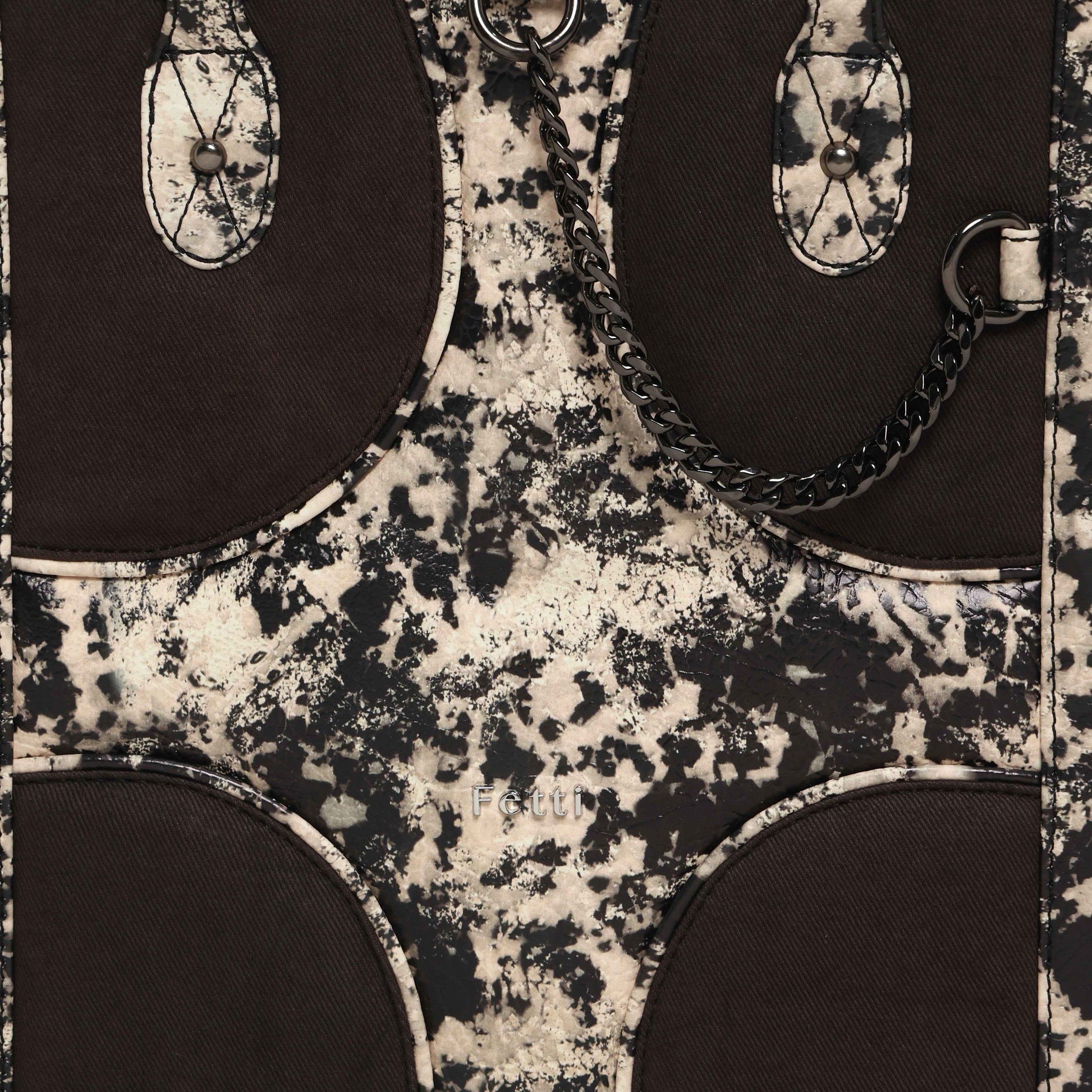 Muddled Shopper Tote cum backpack- Oxidized olive