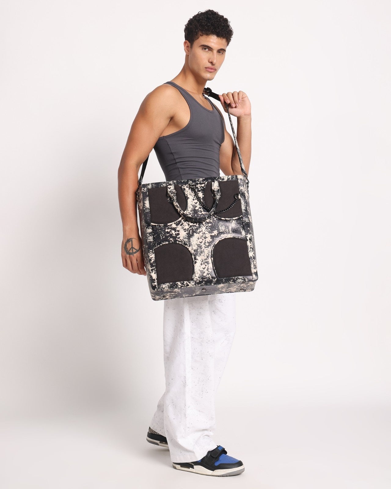 Oversized Muddled Shopper Tote - Rusted Grain