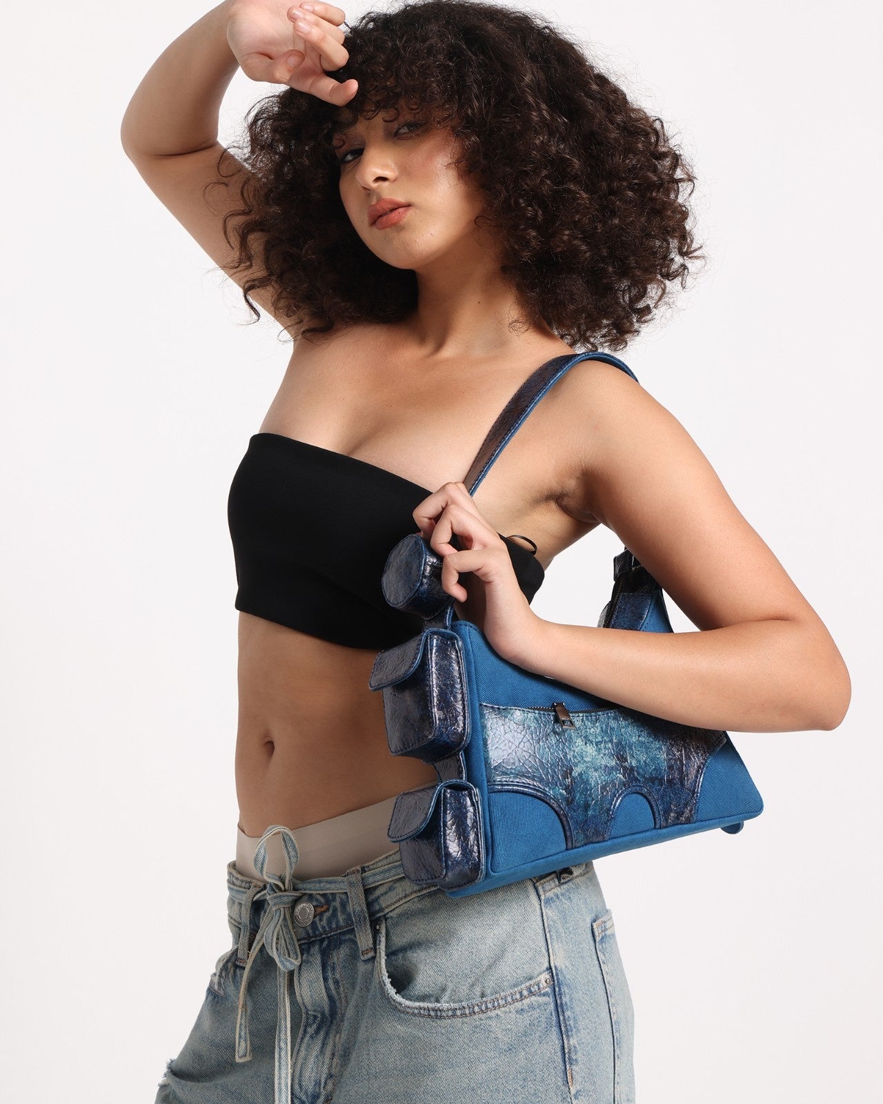 Muddled 3 Pocket Cargo Bag (Small) - Cracked Indigo