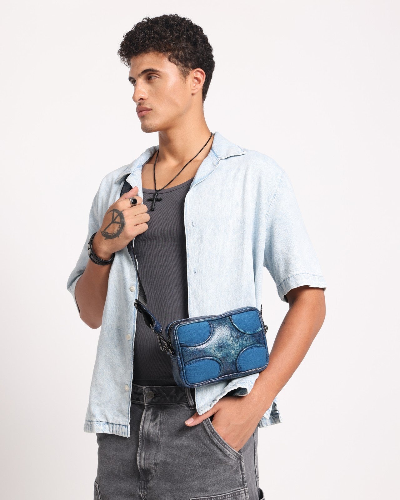 Muddled Sling Bag - Cracked Indigo (Unisex)