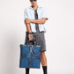 Oversized Muddled Shopper Tote - Cracked Indigo