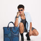 Oversized Muddled Shopper Tote - Cracked Indigo