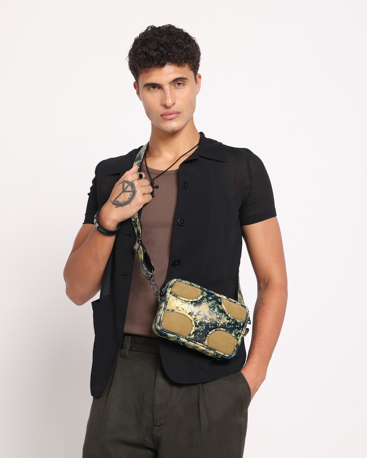 Muddled Sling Bag - Oxidized Olive (Unisex)