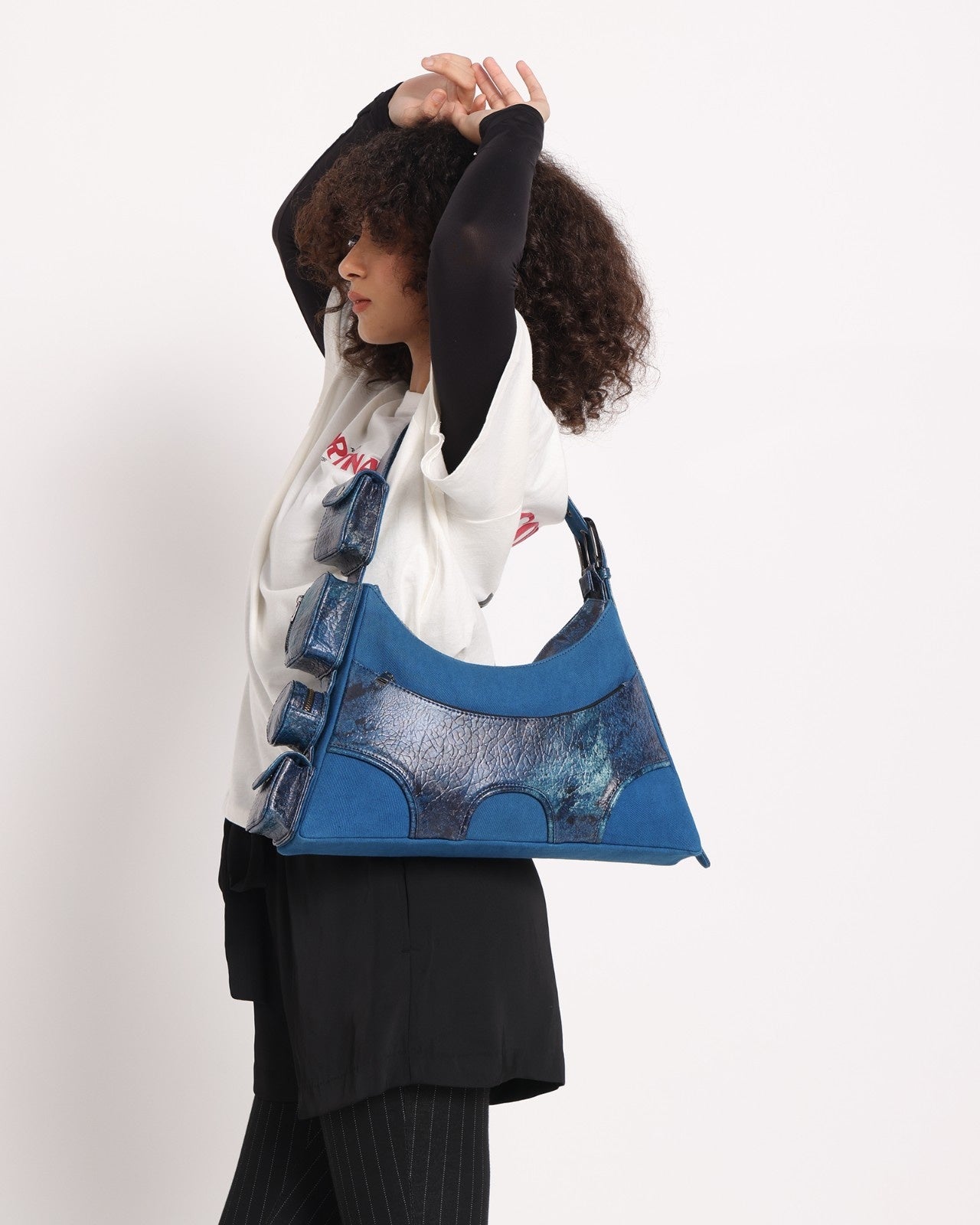 Muddled 4 Pocket Cargo Bag - Cracked Indigo