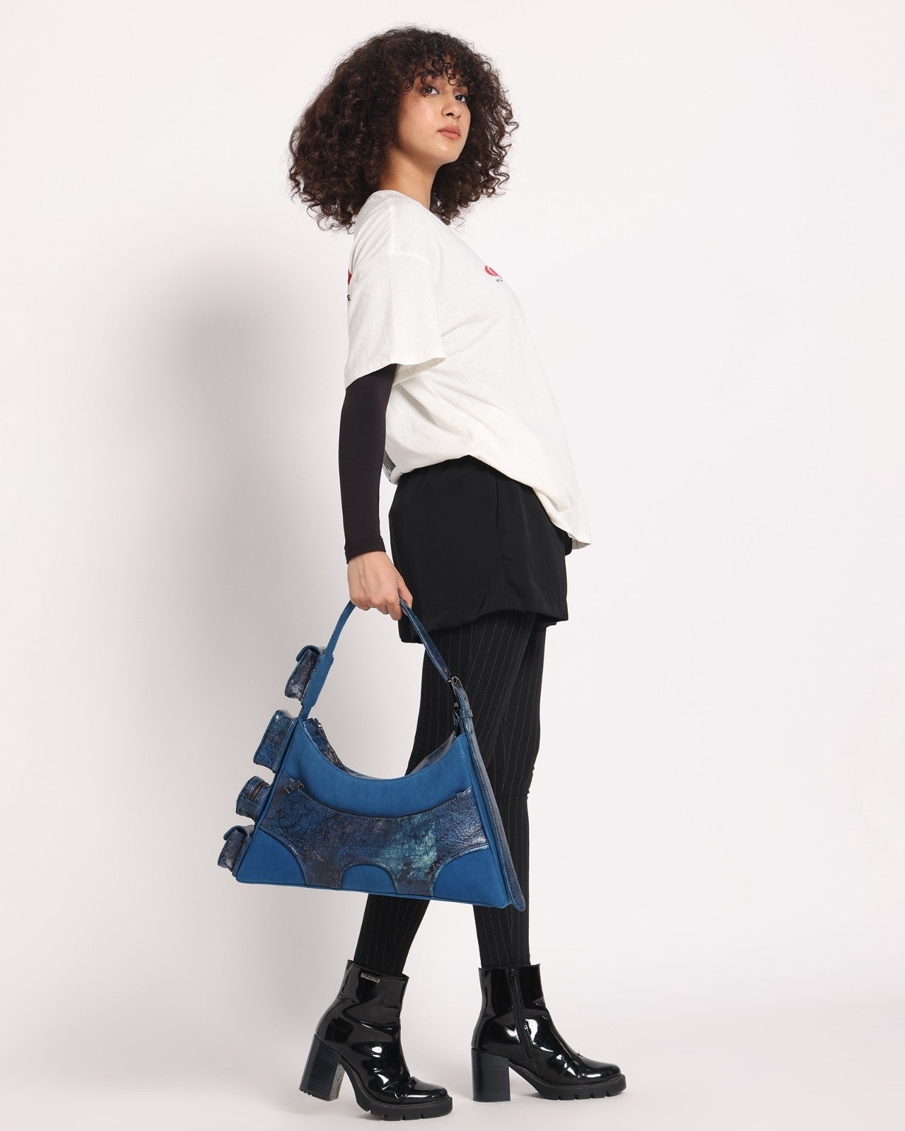 Muddled 4 Pocket Cargo Bag - Cracked Indigo