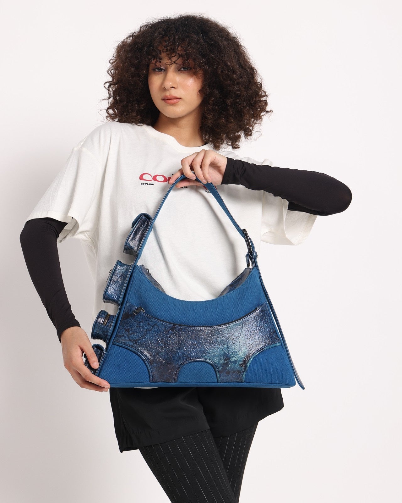 Muddled 4 Pocket Cargo Bag - Cracked Indigo