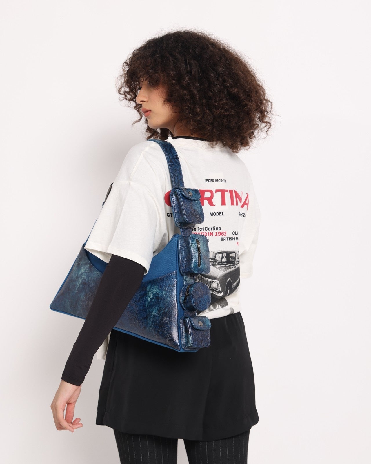 Muddled 4 Pocket Cargo Bag - Cracked Indigo