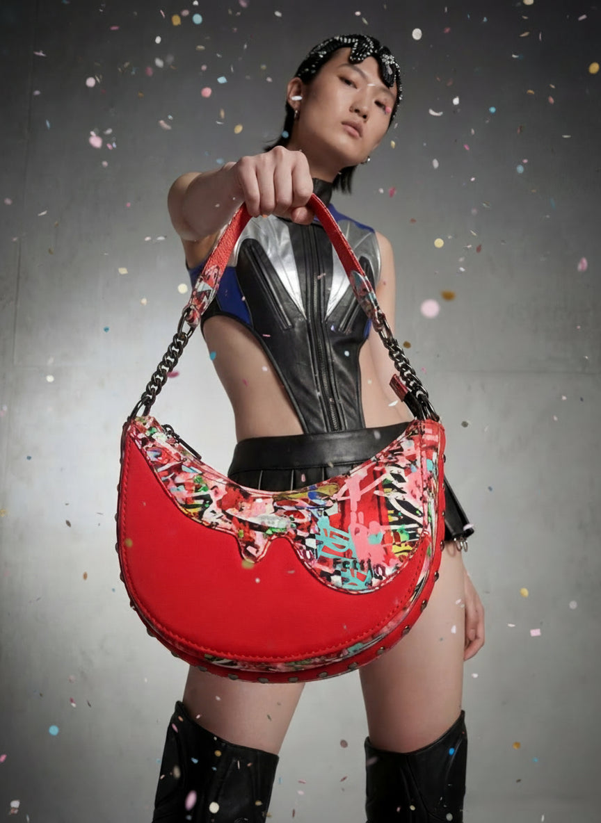 Graffld Street Half-Moon Bag