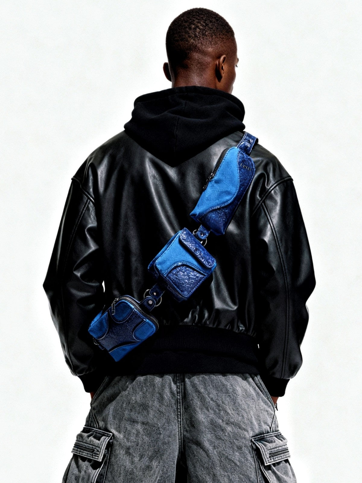 Muddled Cargo Crossbody Belt - Cracked Indigo