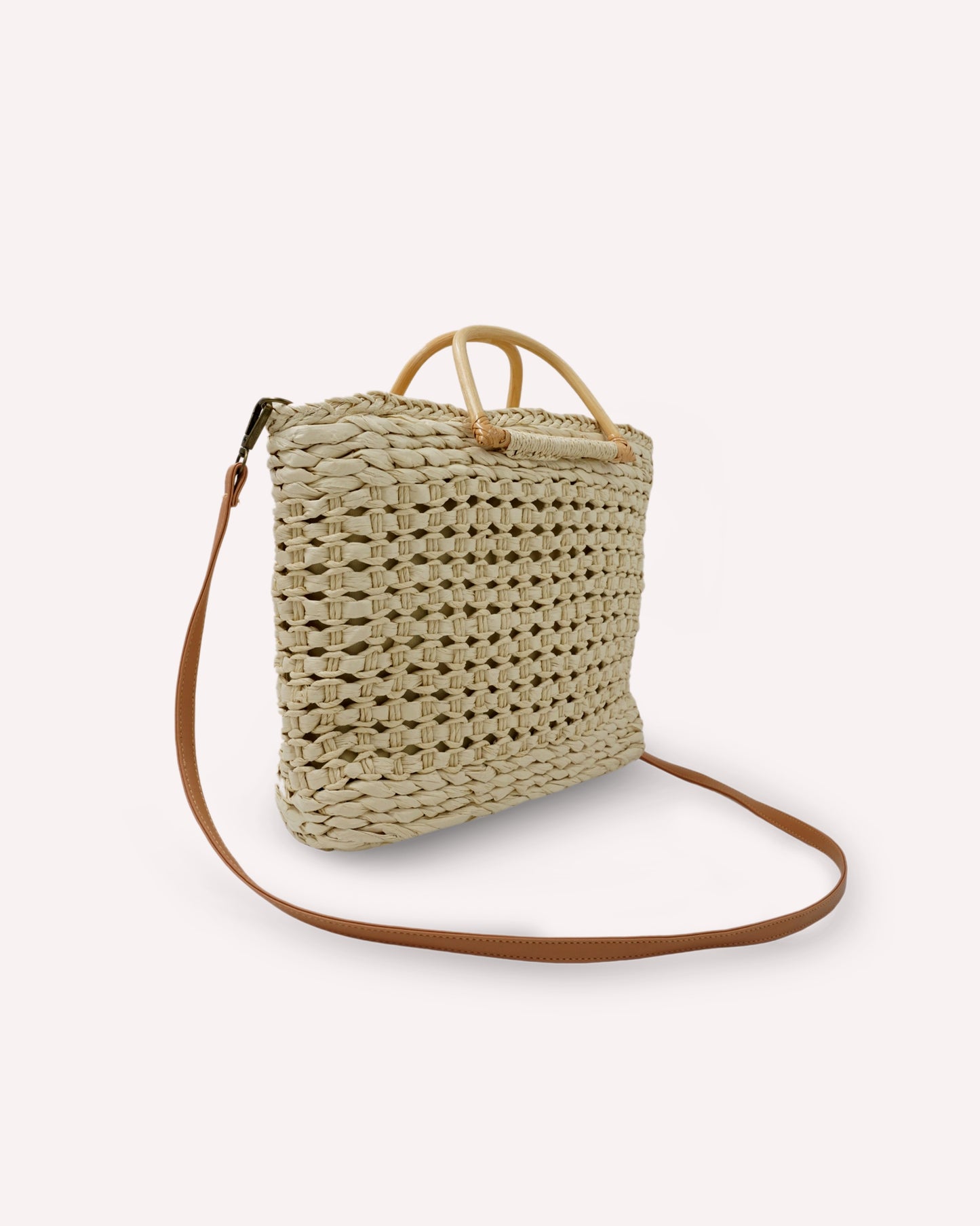 Straw Basket Bag Off-White