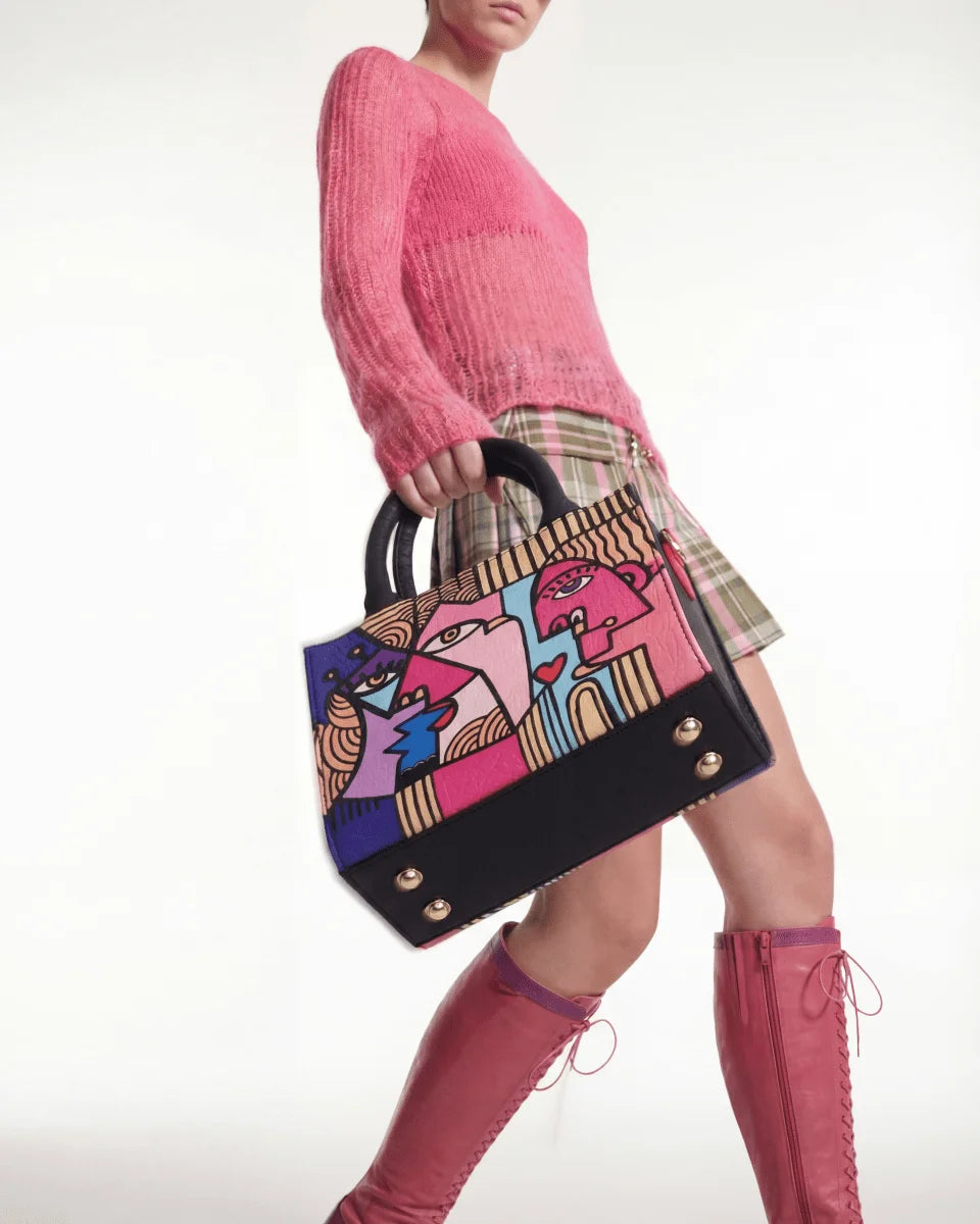 Mini Fetti Faces Pink Tote Bag