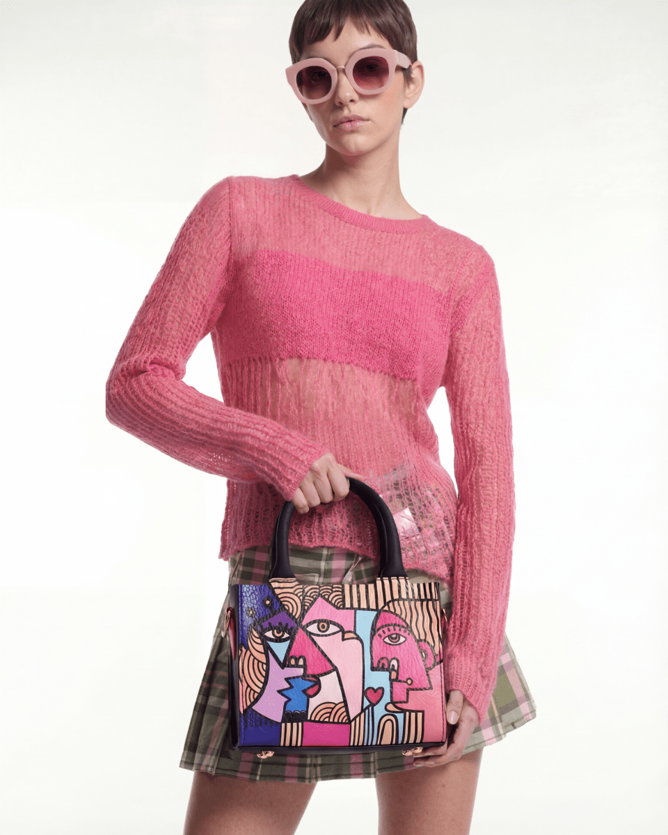 Mini Fetti Faces Pink Tote Bag