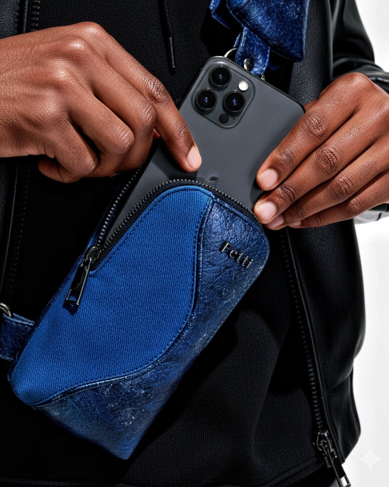 Muddled Cargo Crossbody Belt - Cracked Indigo