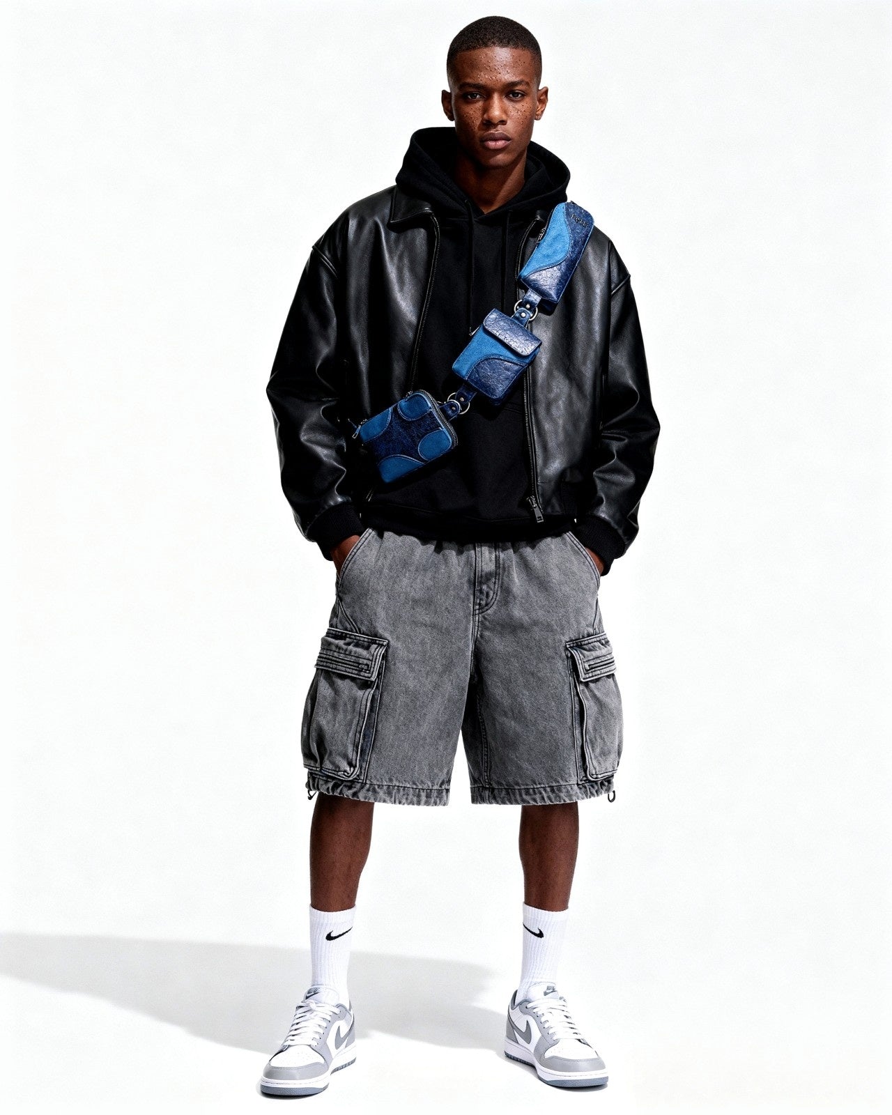 Muddled Cargo Crossbody Belt - Cracked Indigo - Fetti