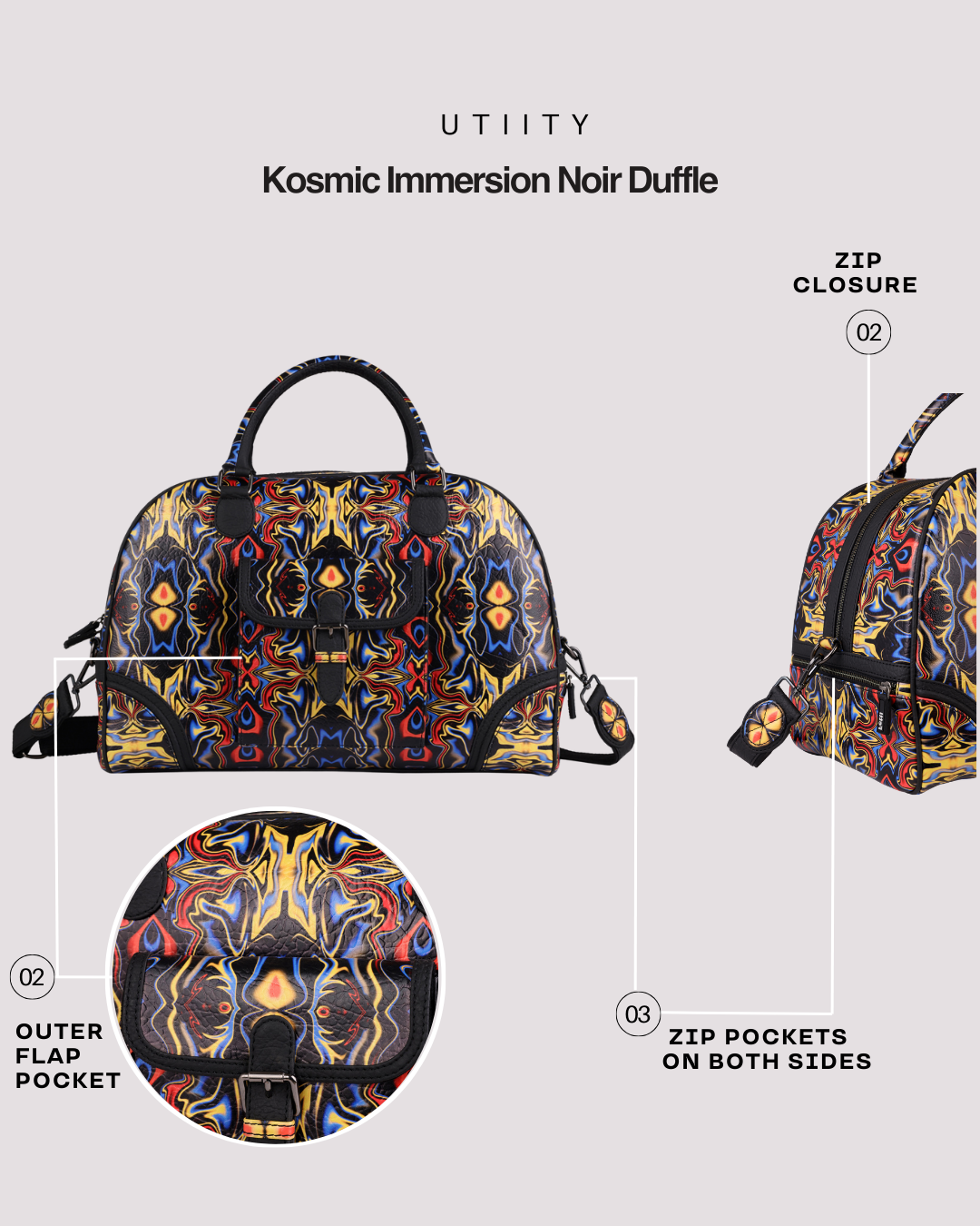 Kosmic Immersion Noir Duffle - Men