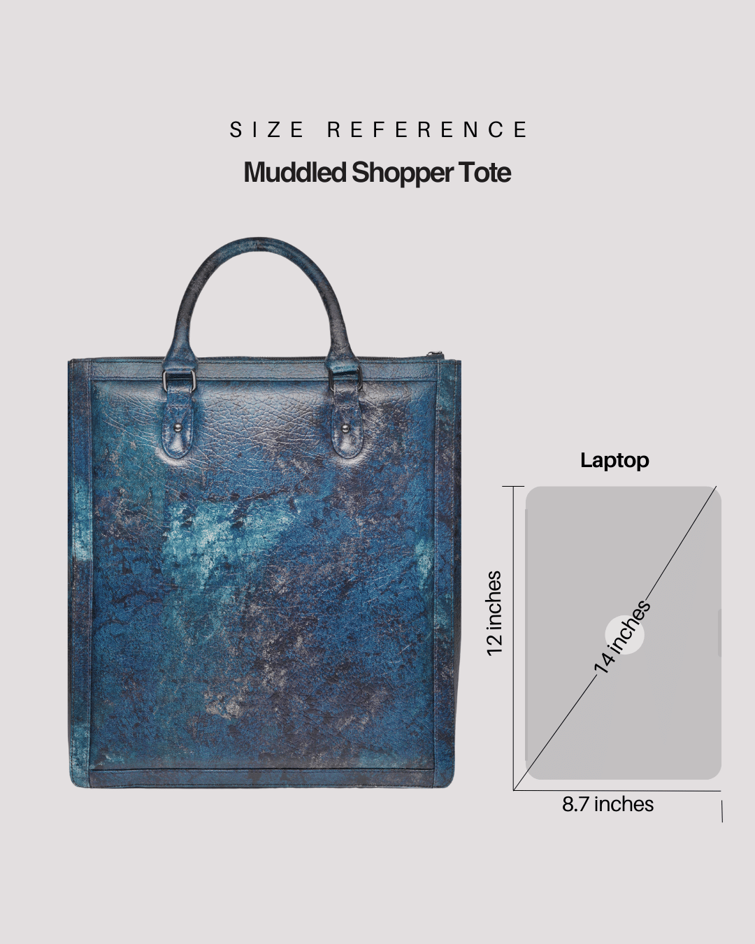 Oversized Muddled Shopper Tote - Cracked Indigo