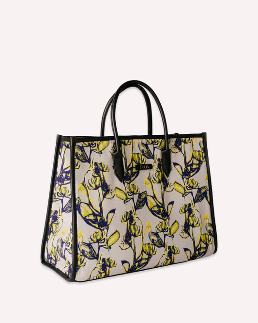 Daily Docket Tote Bag Yellow Blossom