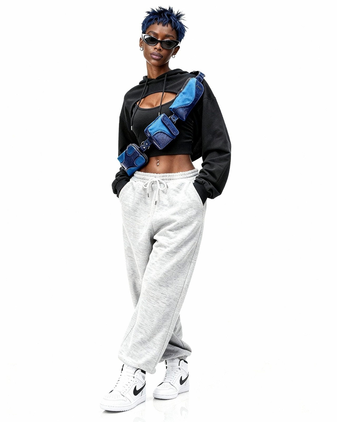 Muddled Cargo Crossbody Belt - Cracked Indigo - Fetti