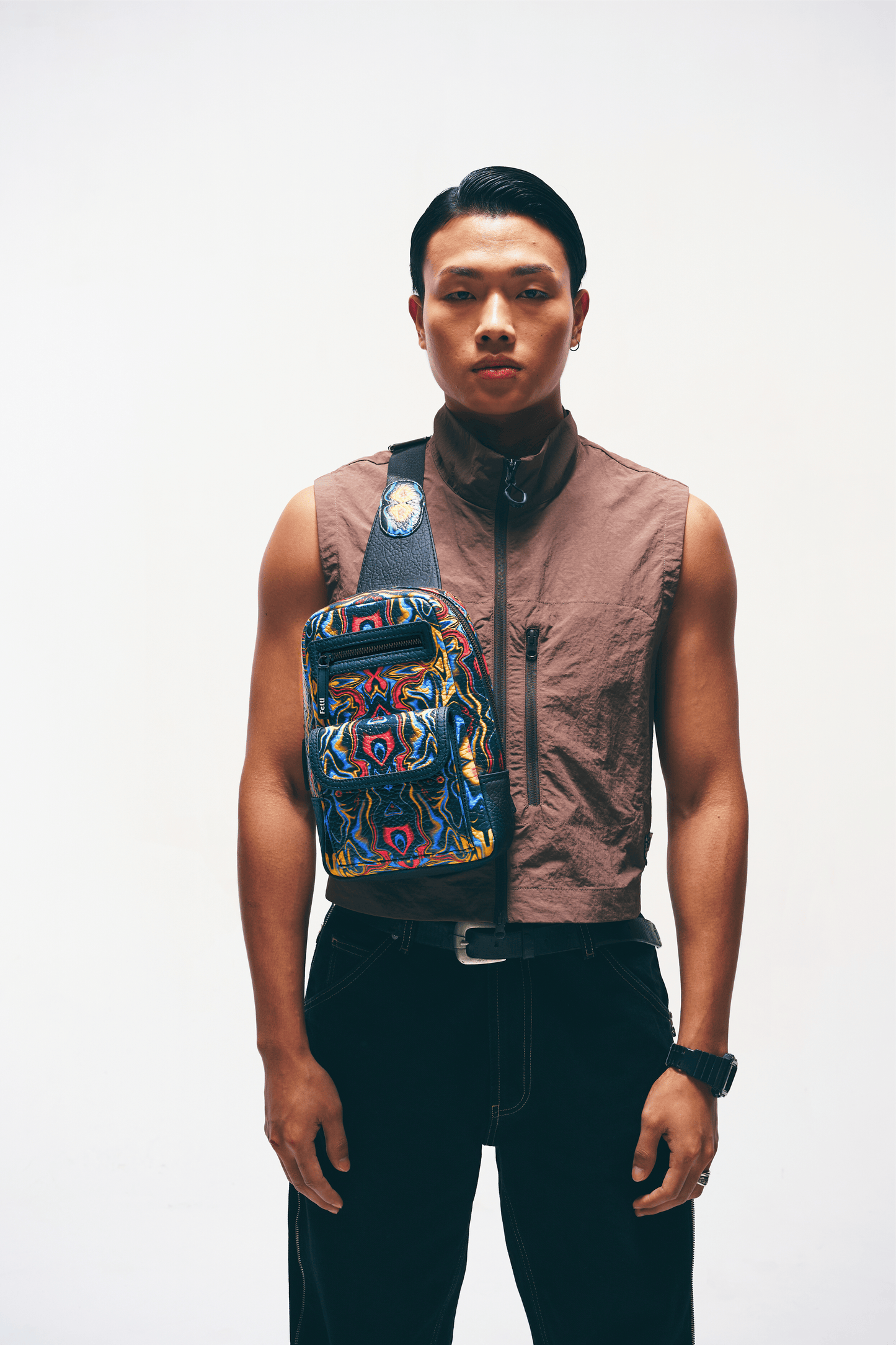 Kosmic Immersion Sling Bag- Noir Men