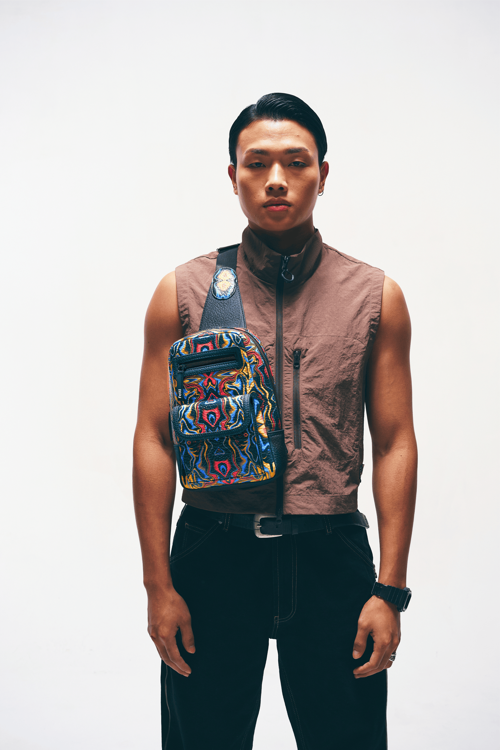 Kosmic Immersion Sling Bag- Noir Men