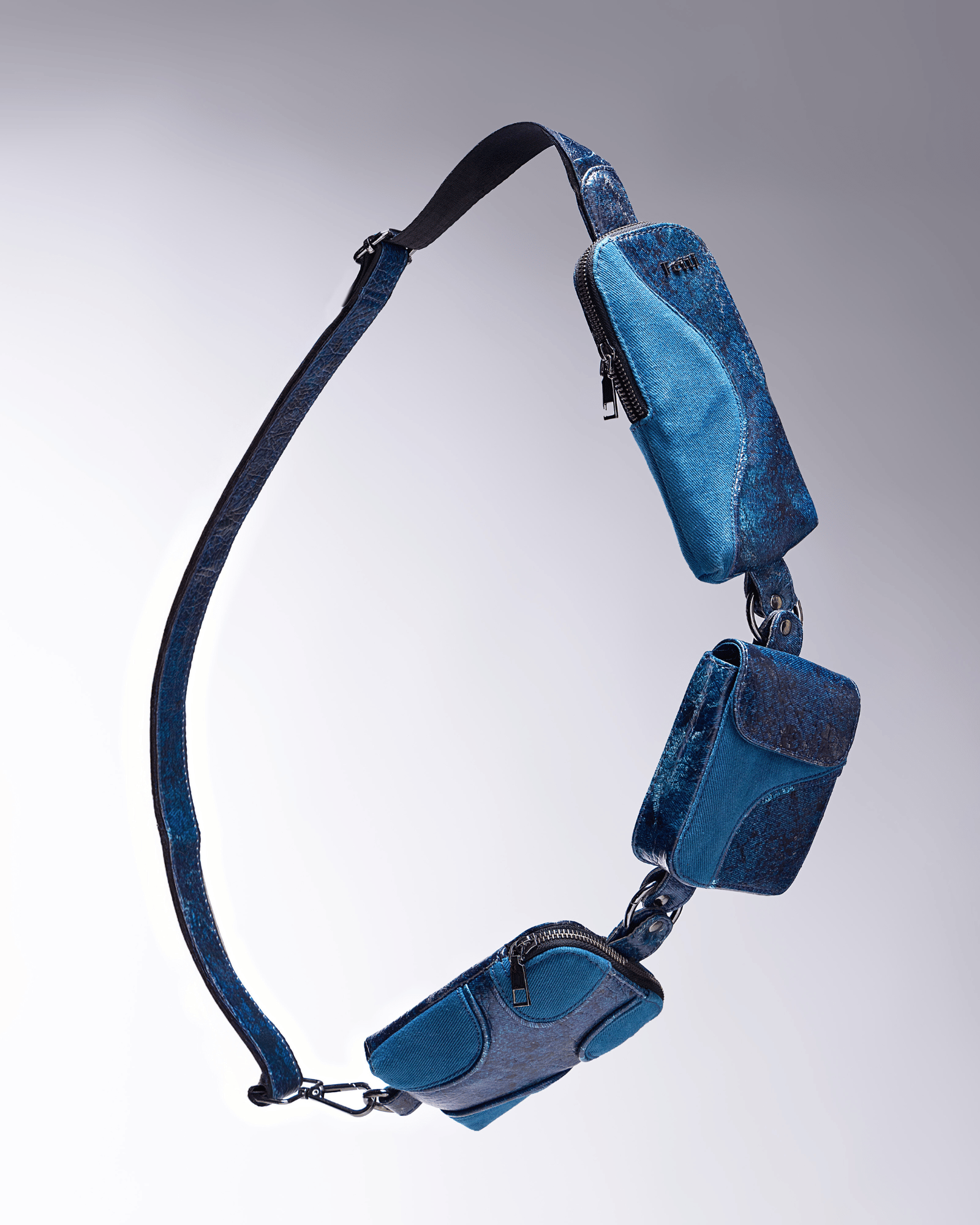 Muddled Cargo Crossbody Belt - Cracked Indigo