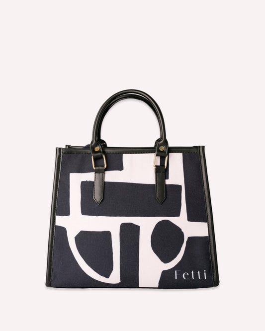 Daily Docket Tote Black and white