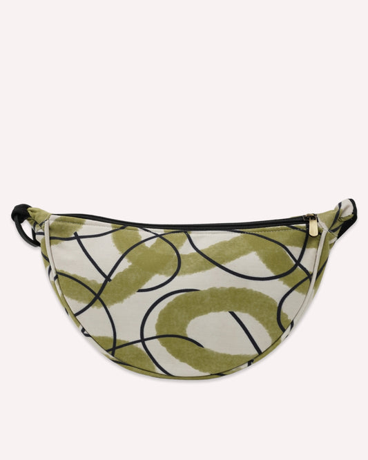Cross-body Comfy Fanny Pack Olive Ribbons