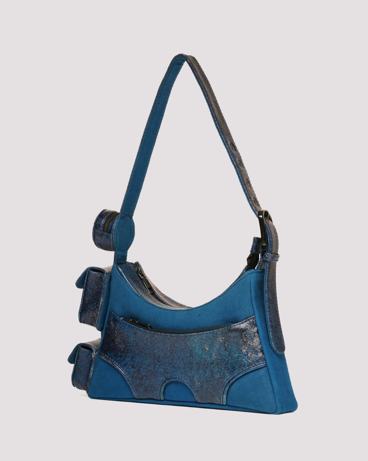 Muddled 3 Pocket Cargo Bag (Small) - Cracked Indigo