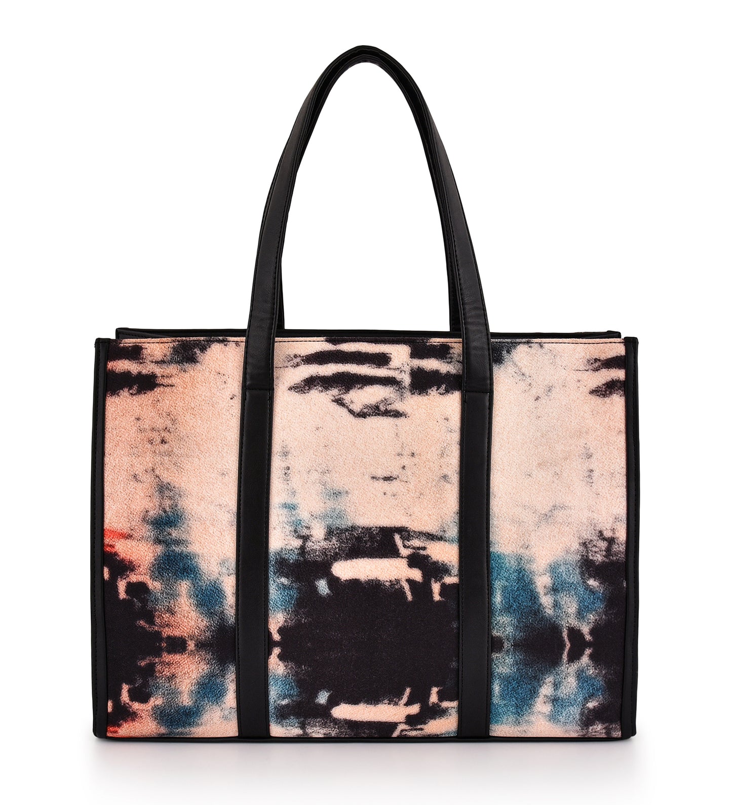 Elegant Tie-Dye Office Tote - Black