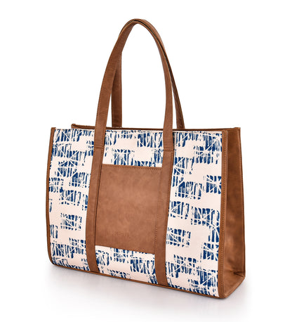 Statement Office Tote Bag Blue Tie and Dye