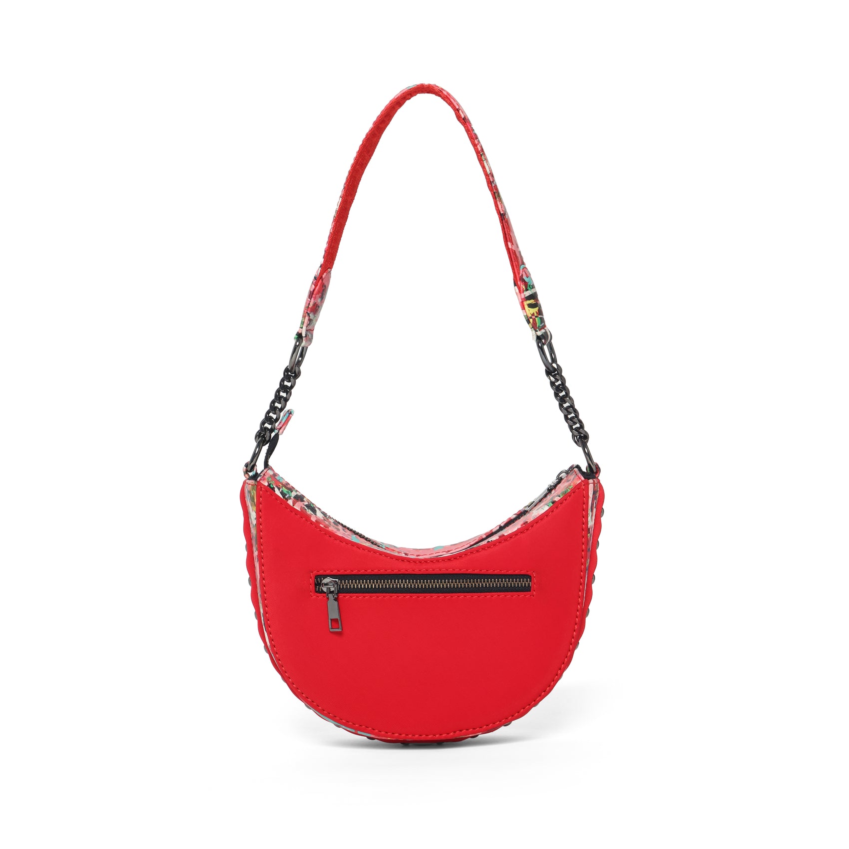 The Graffiti Shoulder Half-Moon Bag - Fetti