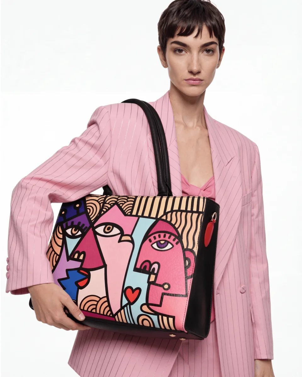 Best tote bag for women stylish pink tote bag angled view