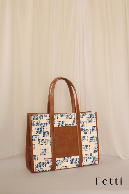 Statement Office Tote Bag Blue Tie and Dye