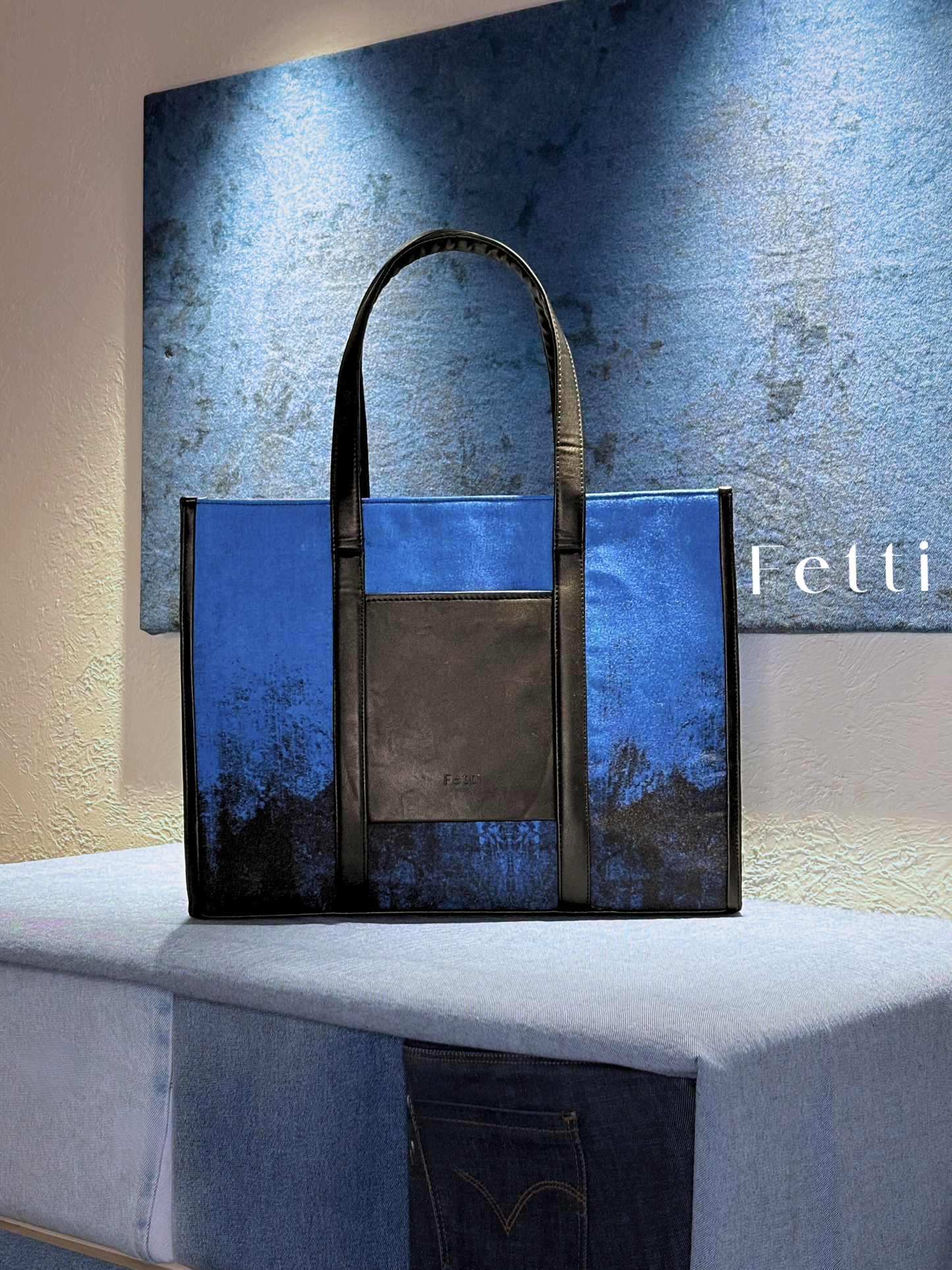 Statement Office Tote Bag Denim Blue