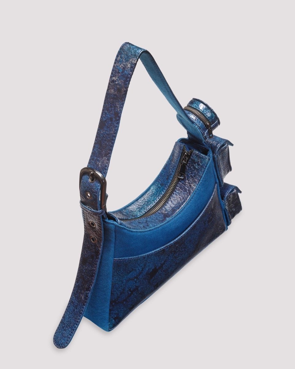 Muddled 3 Pocket Cargo Bag (Small) - Cracked Indigo - Fetti