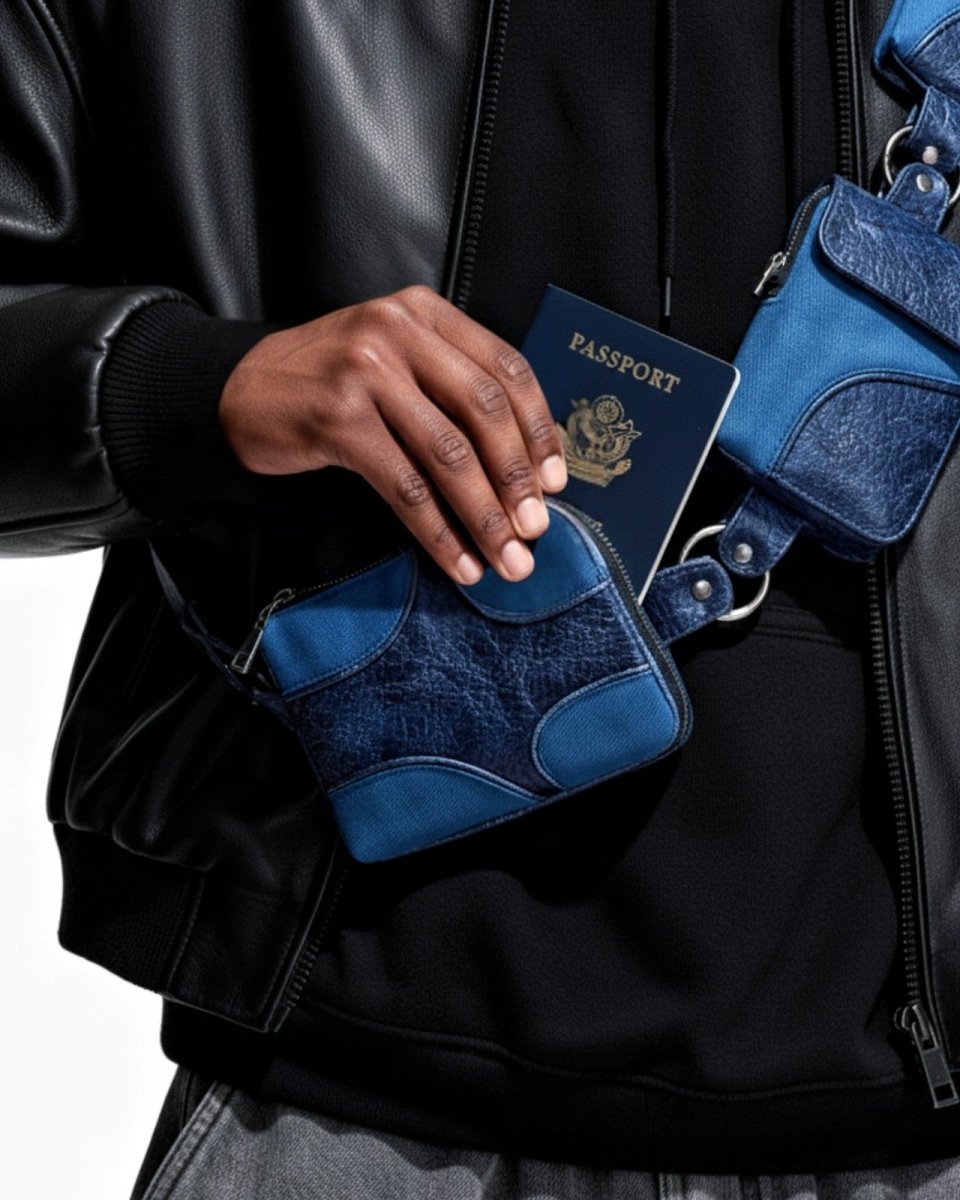 Muddled Cargo Crossbody Belt - Cracked Indigo - Fetti