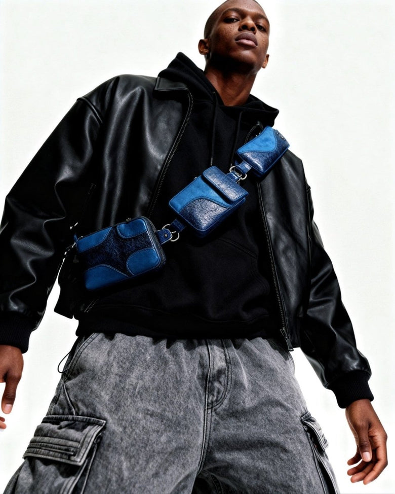 Muddled Cargo Crossbody Belt - Cracked Indigo - Fetti